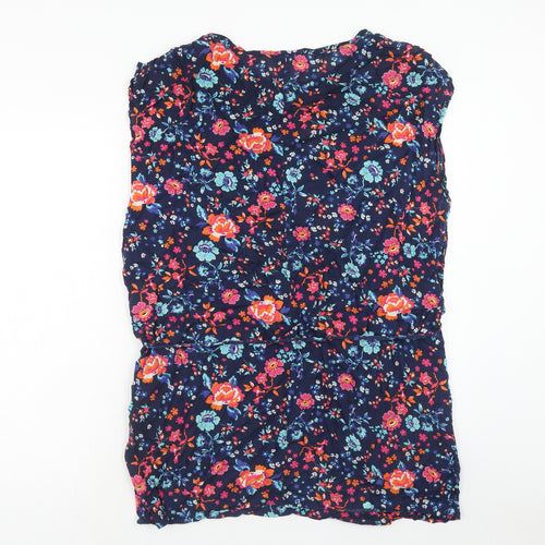Marks and Spencer Womens Multicoloured Floral Viscose Basic Tank Size 16 Round Neck