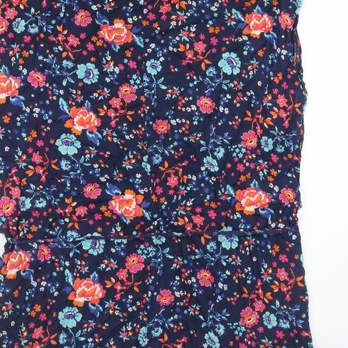 Marks and Spencer Womens Multicoloured Floral Viscose Basic Tank Size 16 Round Neck