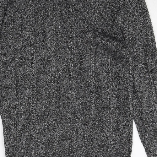 Marks and Spencer Womens Silver V-Neck Viscose Pullover Jumper Size 14 Pullover
