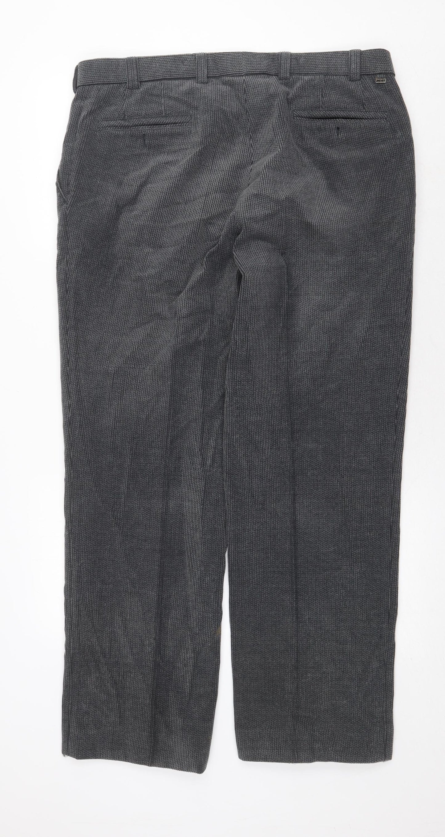 Becker Mens Grey Polyester Dress Pants Trousers Size 38 in Regular Zip - Pockets