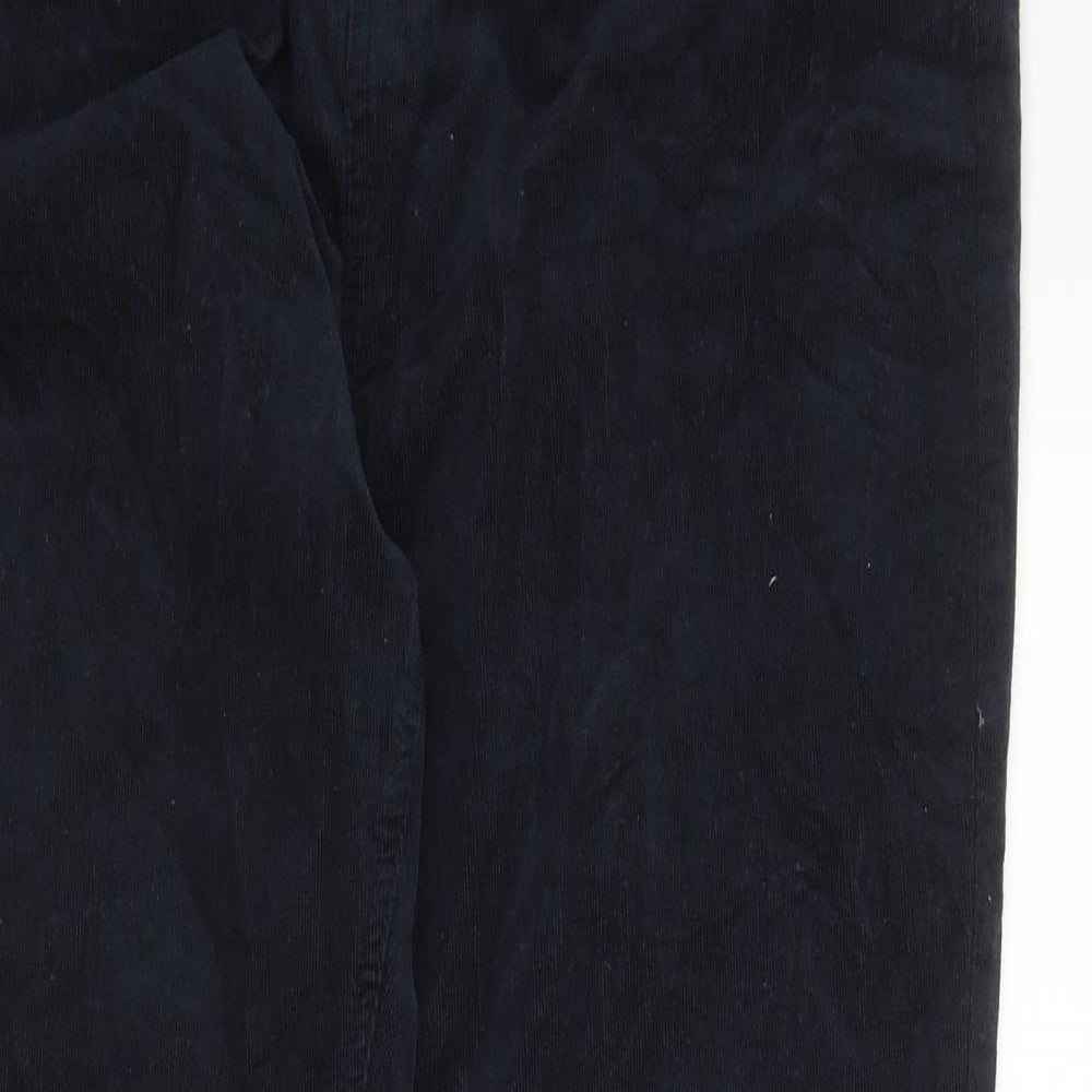 Marks and Spencer Womens Blue Cotton Trousers Size 20 Regular Zip