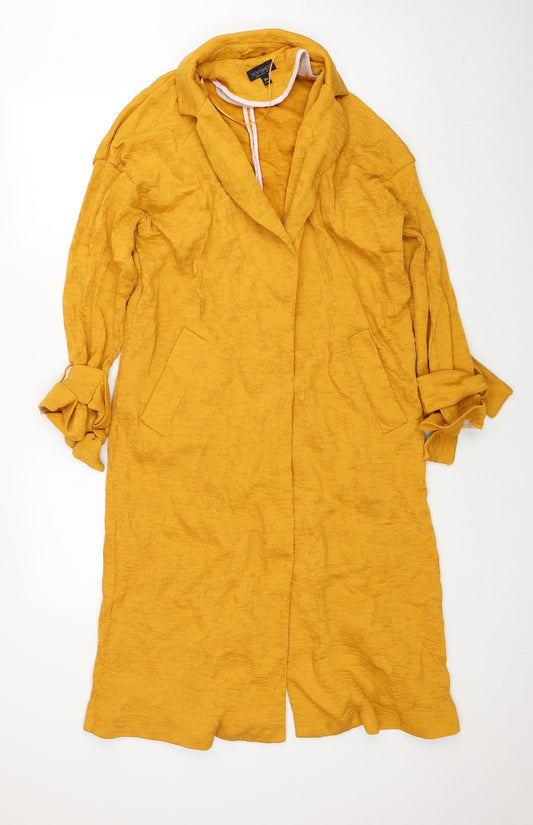 Topshop Womens Yellow Overcoat Coat Size 10 Buckle