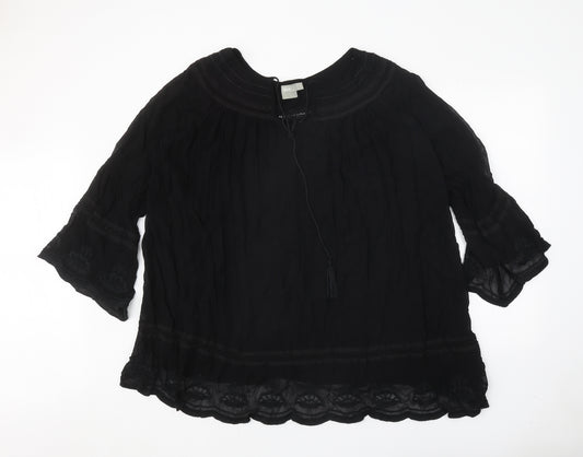 ASOS Womens Black Polyester Basic Blouse Size 20 Round Neck