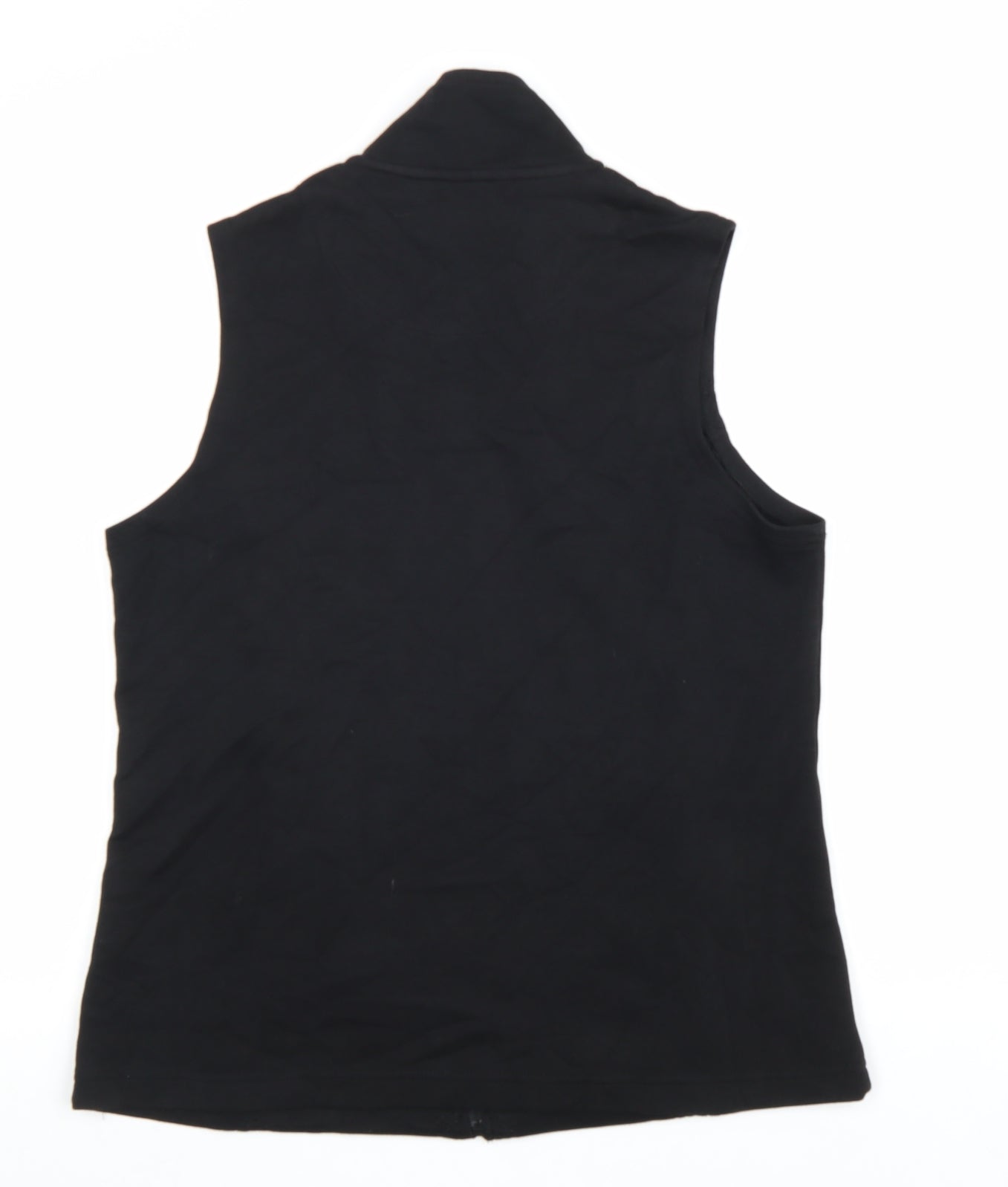 DASH Womens Black Cotton Gilet Jacket Size 12 Zip