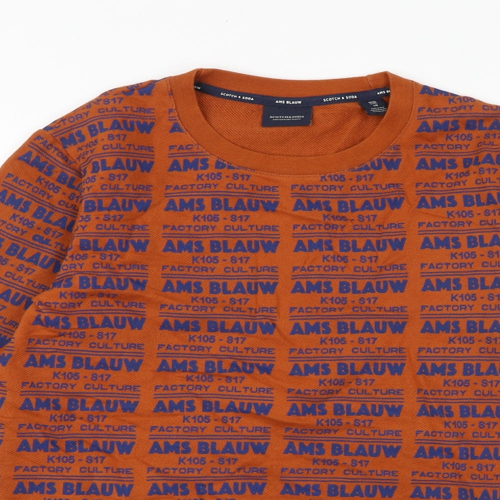 Scotch & Soda Womens Orange Cotton Pullover Sweatshirt Size 16 Pullover - Ams Blauw