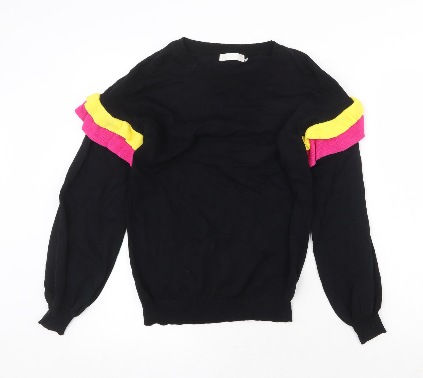 Nicole Womens Black Polyester Pullover Sweatshirt Size M Pullover - Multicoloured Frill
