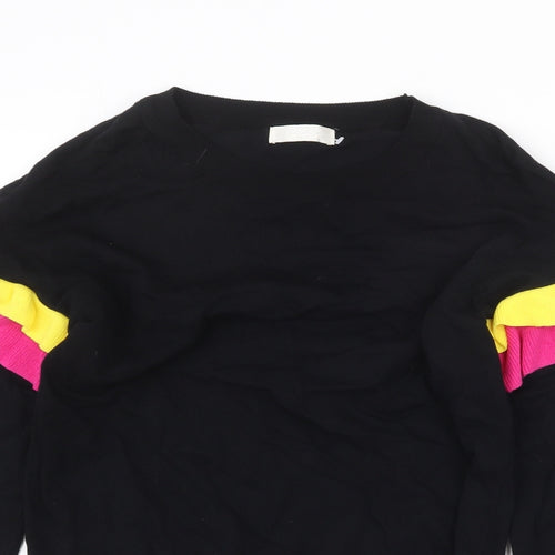 Nicole Womens Black Polyester Pullover Sweatshirt Size M Pullover - Multicoloured Frill