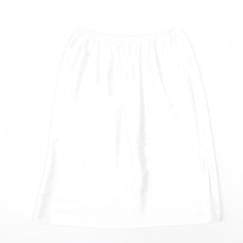 Marks and Spencer Womens White Polyester A-Line Skirt Size 8