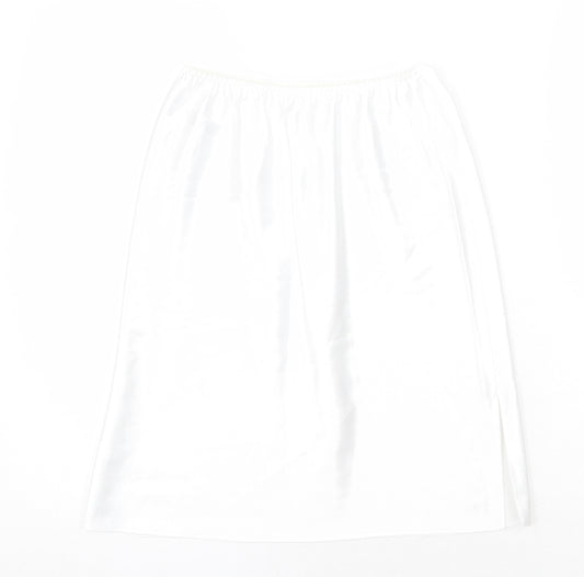 Marks and Spencer Womens White Polyester A-Line Skirt Size 8