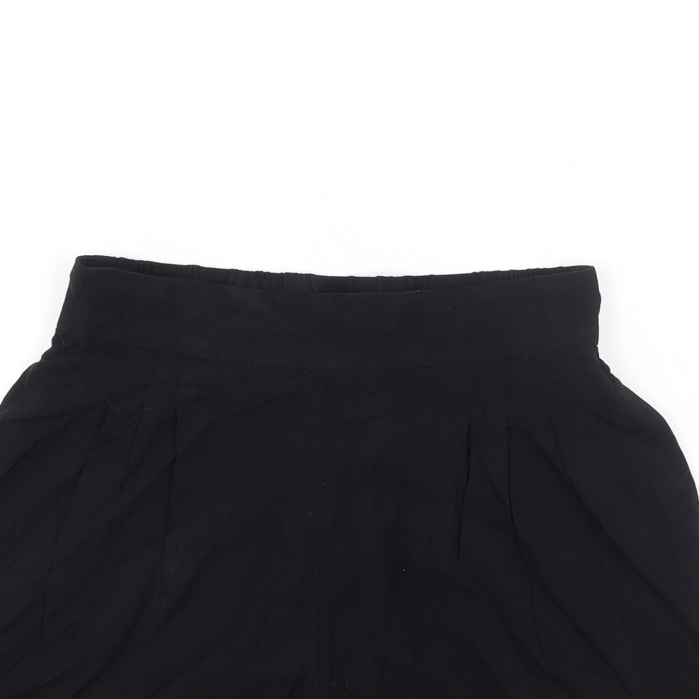 H&M Womens Black Viscose Basic Shorts Size 8 Regular Pull On