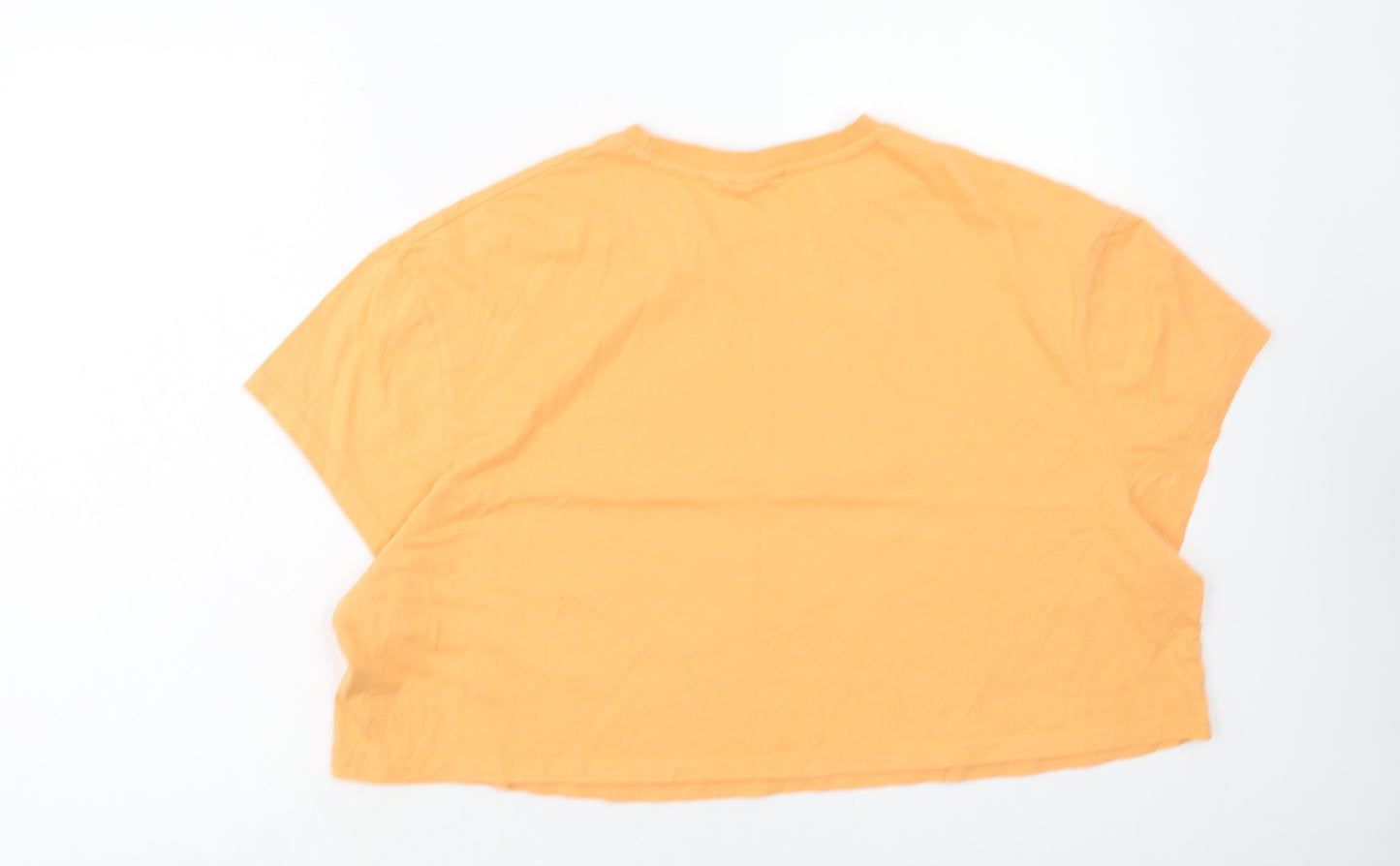 Disney Womens Orange Cotton Basic T-Shirt Size 2XL Crew Neck - Stitch