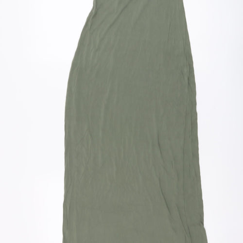 Boohoo Womens Green Viscose Maxi Size 10 Round Neck Pullover