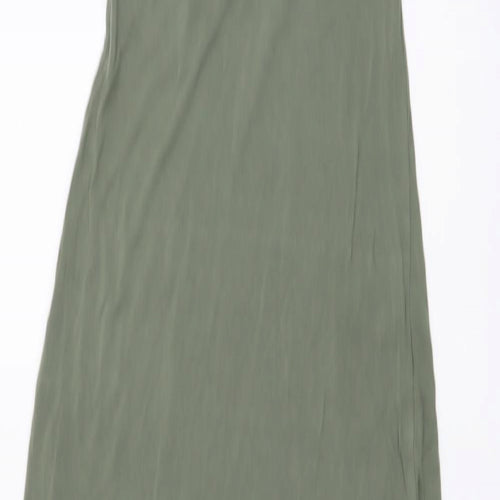 Boohoo Womens Green Viscose Maxi Size 10 Round Neck Pullover