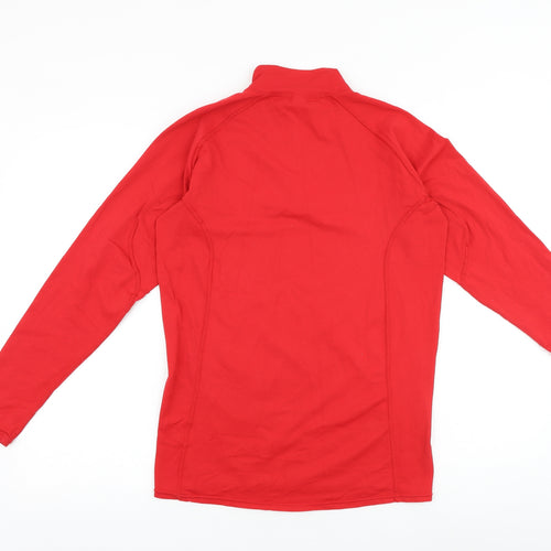 oxylane Womens Red Polyester Pullover Sweatshirt Size M Zip