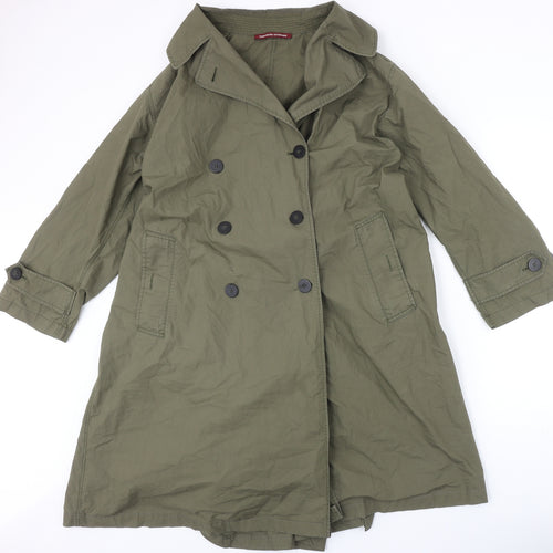 Comptoir des Cotonniers Mens Green Trench Coat Coat Size M Button - Belted