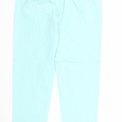 Marks and Spencer Womens Blue Cotton Capri Trousers Size 10 Regular Zip