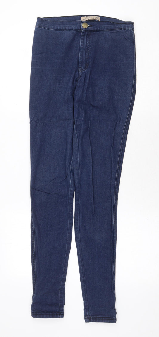 Amisu Womens Blue Cotton Skinny Jeans Size 8 Regular Zip