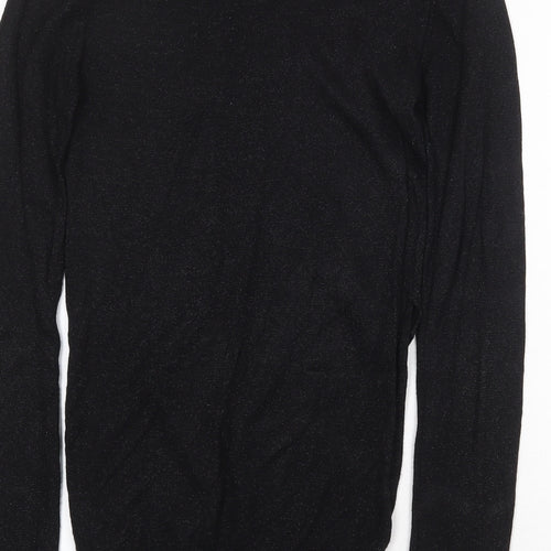 Whistles Womens Black Crew Neck Viscose Pullover Jumper Size 6 Pullover
