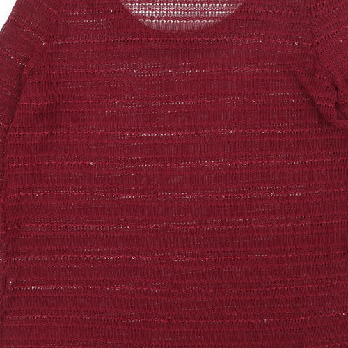 Cameo Rose Womens Red Scoop Neck Cotton Pullover Jumper Size M Pullover