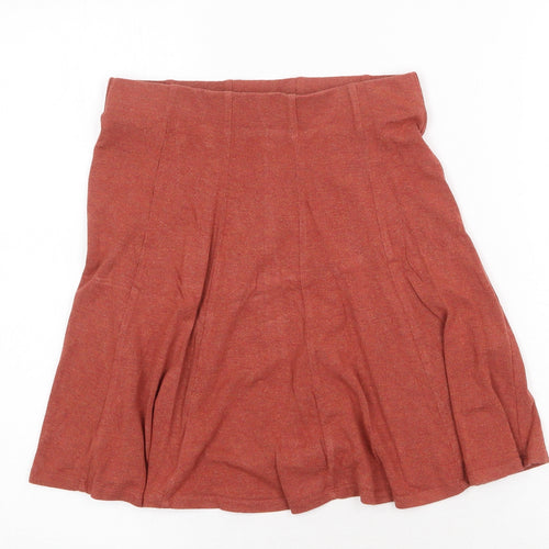 Garage Womens Orange Viscose Pleated Skirt Size XS - Elastic Waist
