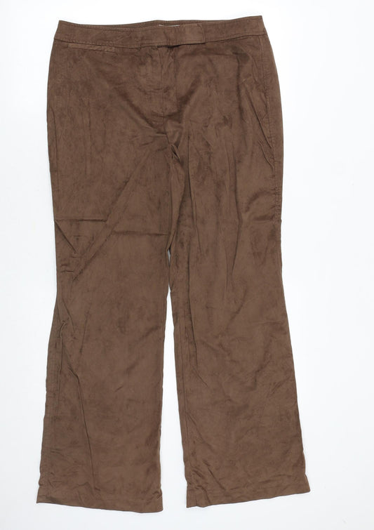 Klass Womens Brown Polyester Trousers Size 16 Regular Zip
