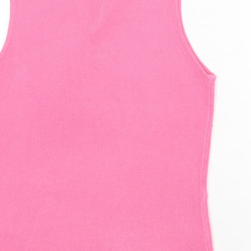 Paramour Womens Pink Acrylic Jersey Tank Size M V-Neck