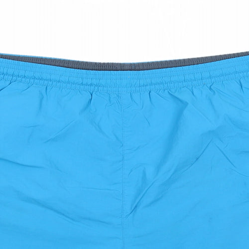 Maine New England Mens Blue Nylon Sweat Shorts Size L Regular Drawstring - Swim Shorts