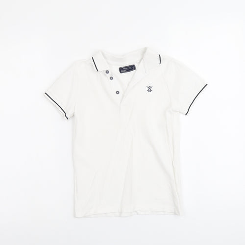 NEXT Boys White Cotton Basic Polo Size 7 Years Collared Button