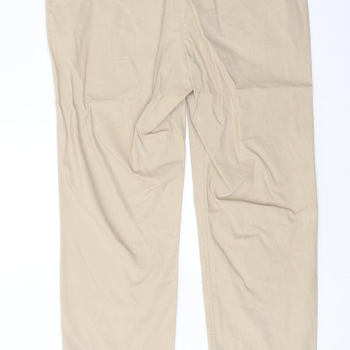 NEXT Womens Beige Cotton Trousers Size 10 Regular Zip
