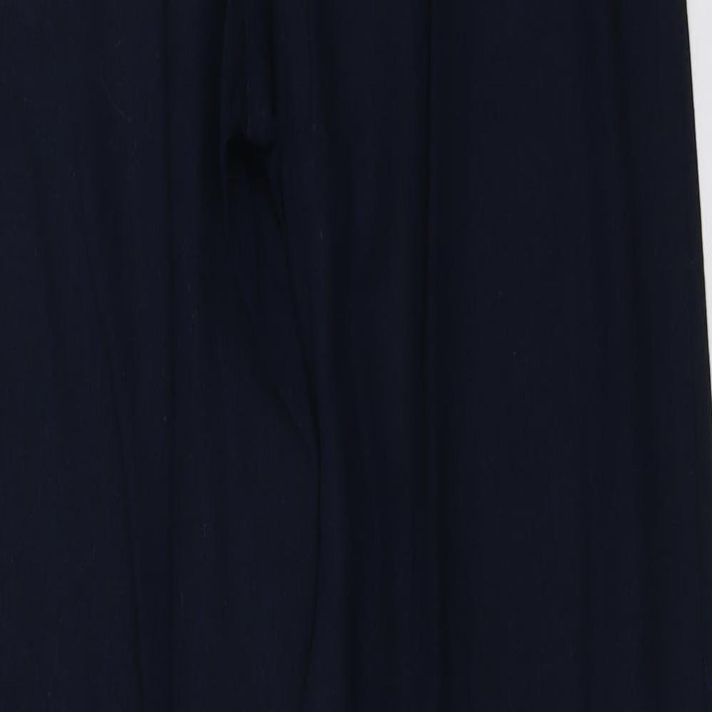 Debenhams Womens Blue Viscose Trousers Size 14 L30 in Regular Button