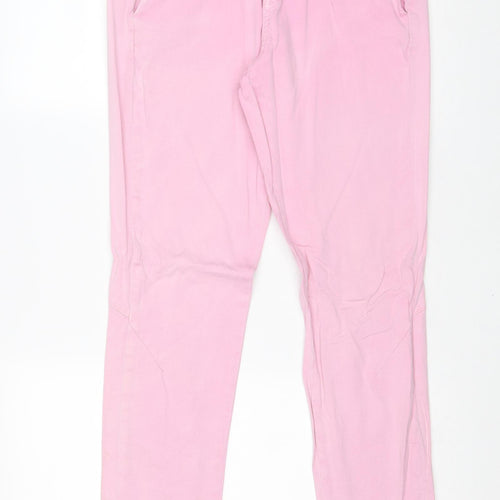 Ivy Womens Pink Cotton Trousers Size 28 in Regular Zip