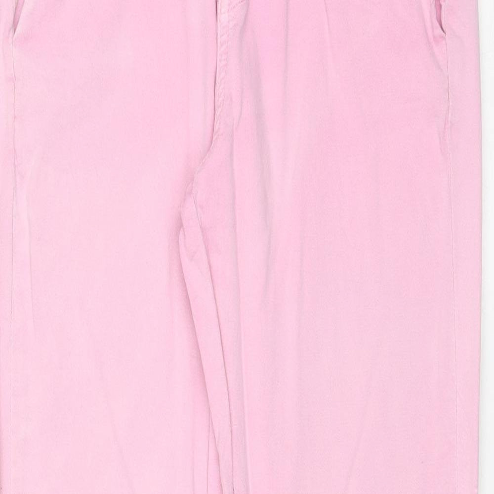 Ivy Womens Pink Cotton Trousers Size 28 in Regular Zip