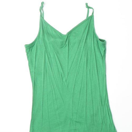 TU Womens Green Cotton Camisole Tank Size 14 V-Neck