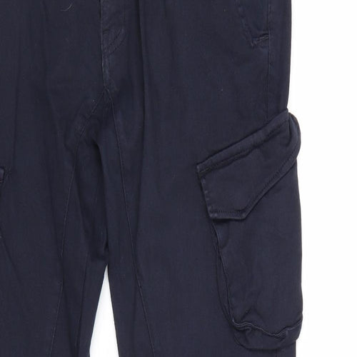 XRAY Mens Blue Cotton Cargo Trousers Size 30 in Regular Zip