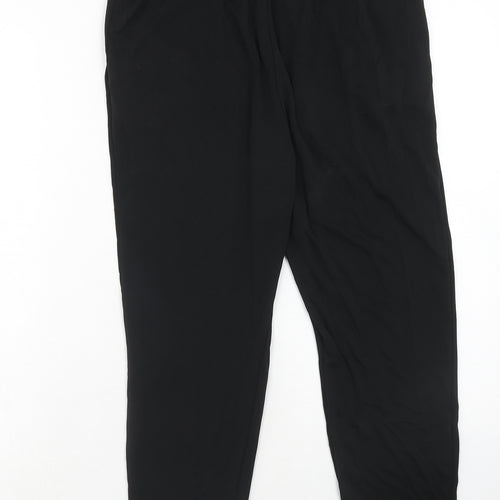 H&M Womens Black Polyester Jogger Trousers Size S Regular Drawstring - Elastic Waist