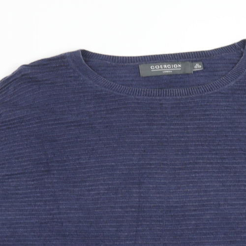 Coercion Womens Blue Cotton Basic T-Shirt Size 12 Round Neck