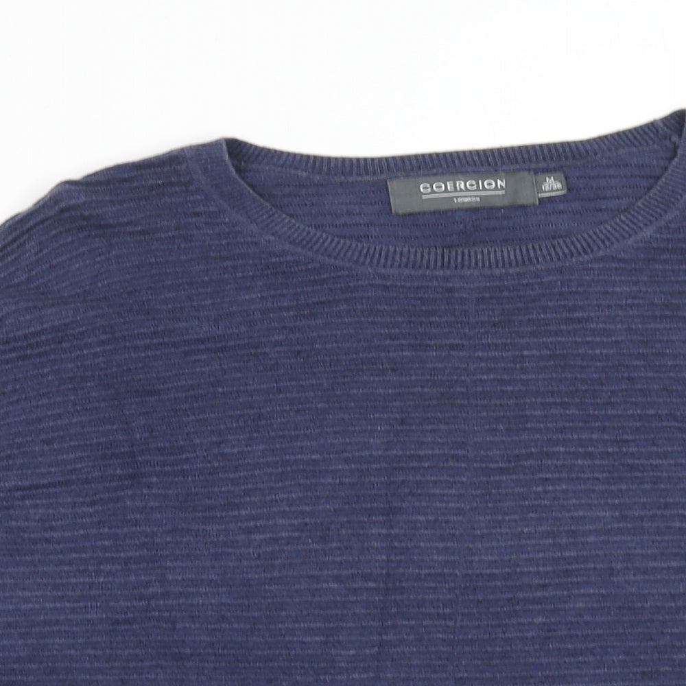 Coercion Womens Blue Cotton Basic T-Shirt Size 12 Round Neck