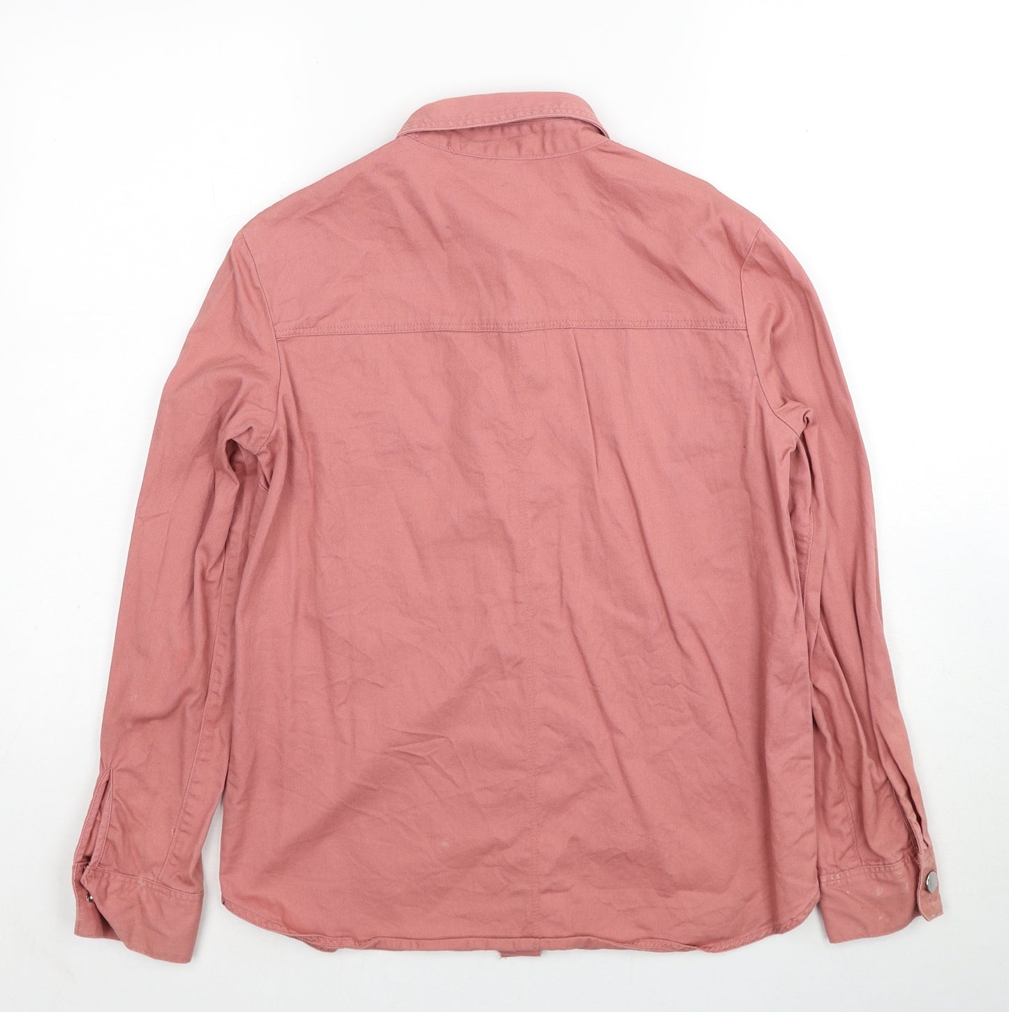 H&M Womens Pink Cotton Basic Blouse Size XS Collared
