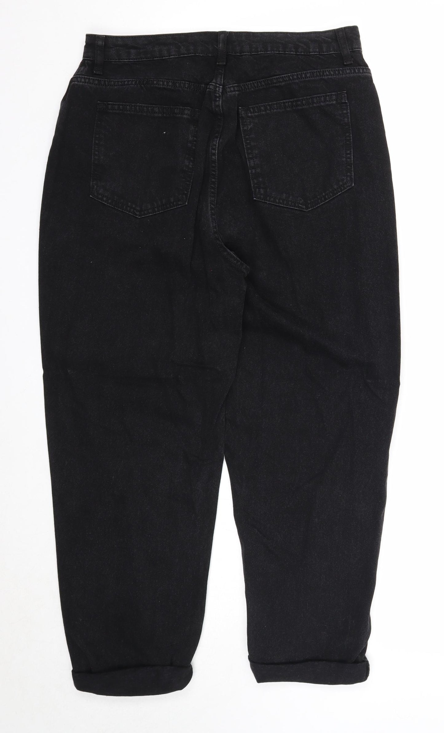 ASOS Womens Black Cotton Straight Jeans Size 32 in L28 in Regular Zip