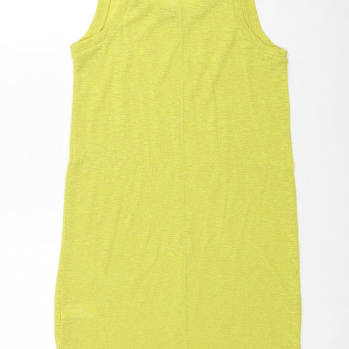 NEXT Womens Yellow Polyester Tank Dress Size 8 Scoop Neck Pullover
