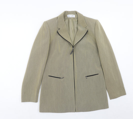 Gregory Pratt Womens Beige Polyester Jacket Size 10 Zip