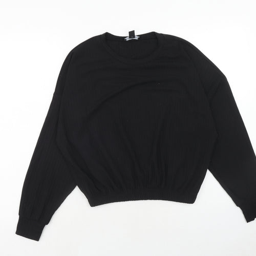 New Look Womens Black Polyester Pullover Sweatshirt Size M Pullover