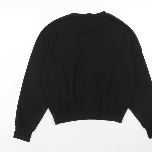 New Look Womens Black Polyester Pullover Sweatshirt Size M Pullover