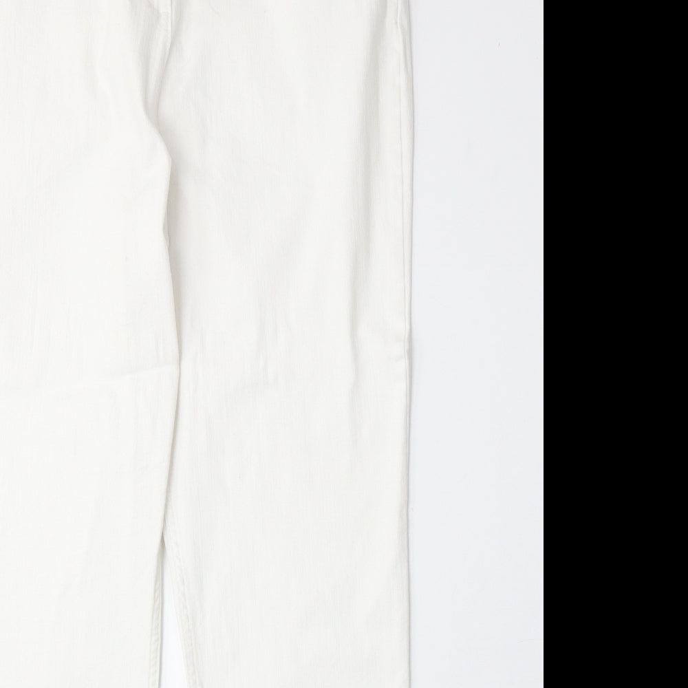 Classic Womens White Cotton Skinny Jeans Size 32 in Regular Zip