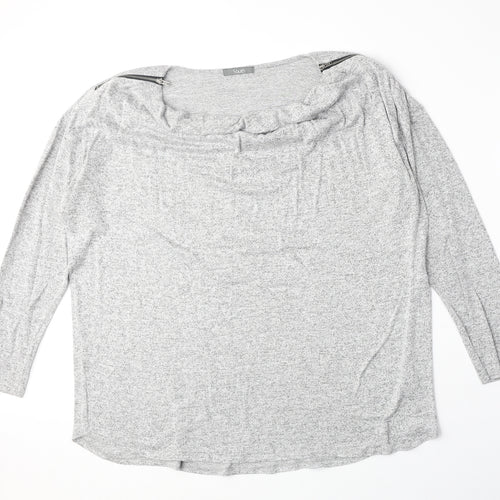 South Womens Grey Viscose Basic T-Shirt Size 20 Boat Neck