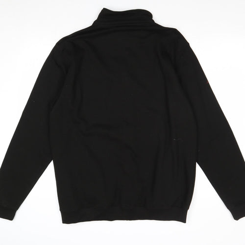 Just Hoods Mens Black Polyester Full Zip Sweatshirt Size L Zip - Pockets