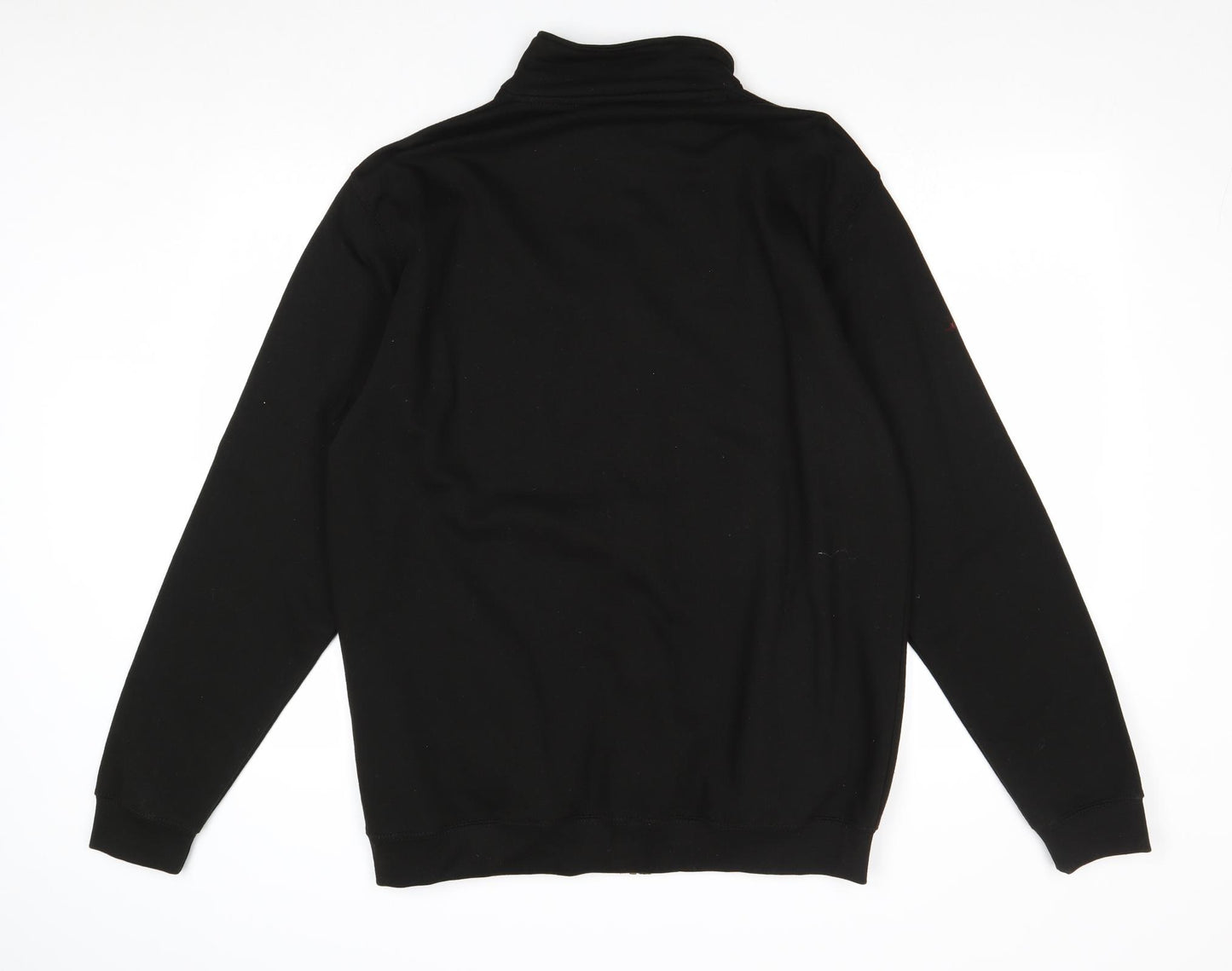 Just Hoods Mens Black Polyester Full Zip Sweatshirt Size L Zip - Pockets