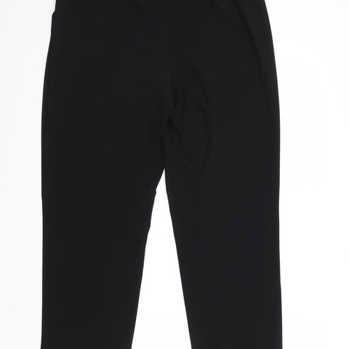 Marks and Spencer Womens Black Polyester Trousers Size M Regular Zip