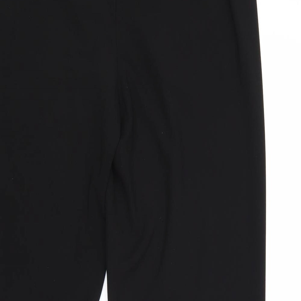 Marks and Spencer Womens Black Polyester Trousers Size M Regular Zip