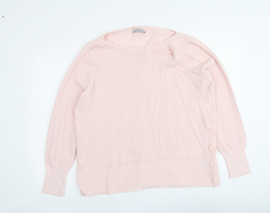 Per Una Womens Pink Round Neck Viscose Pullover Jumper Size 20